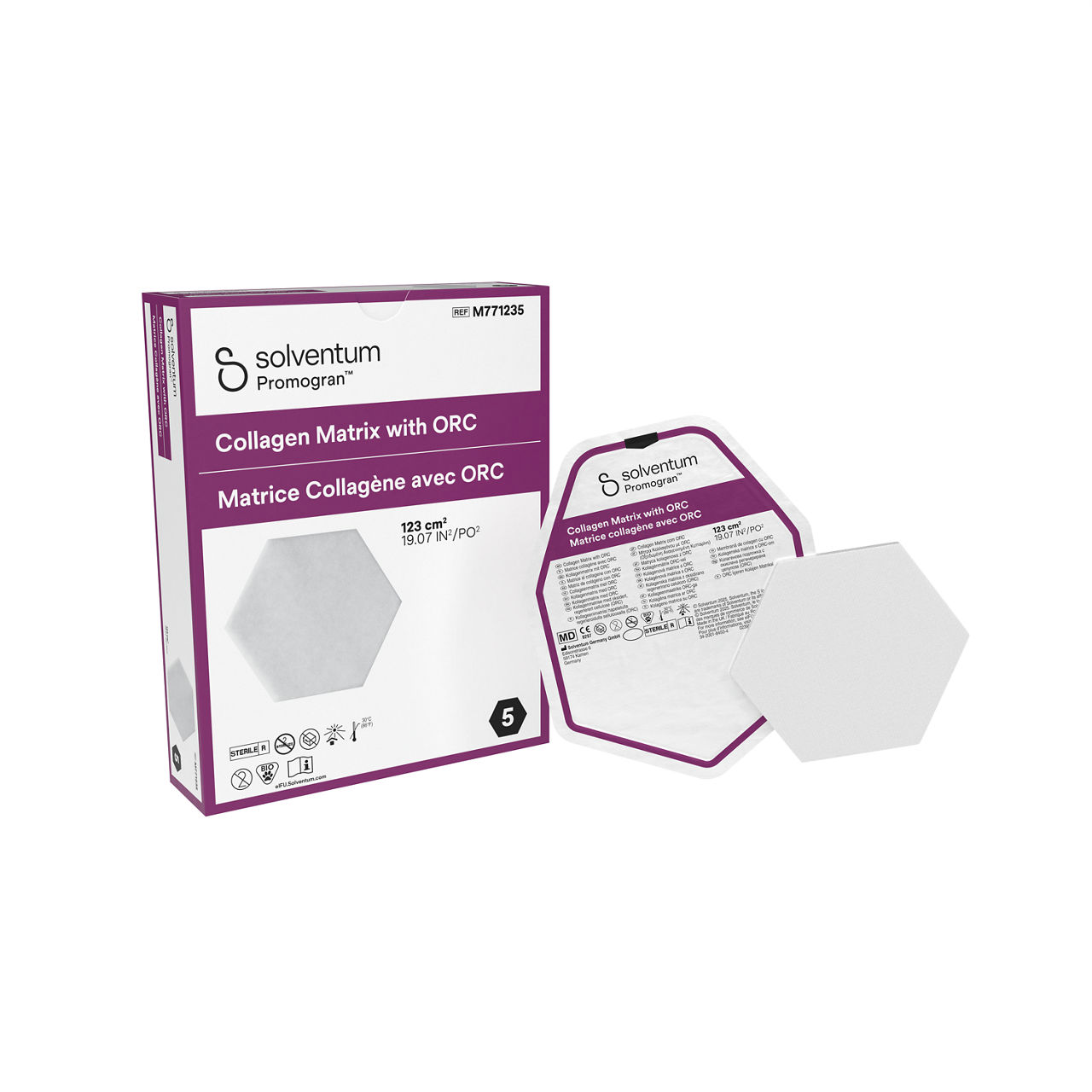 Solventum™ Promogran™ Collagen matrix with ORC, M770285, 28 cm² (4.34 in²), 5/CAR