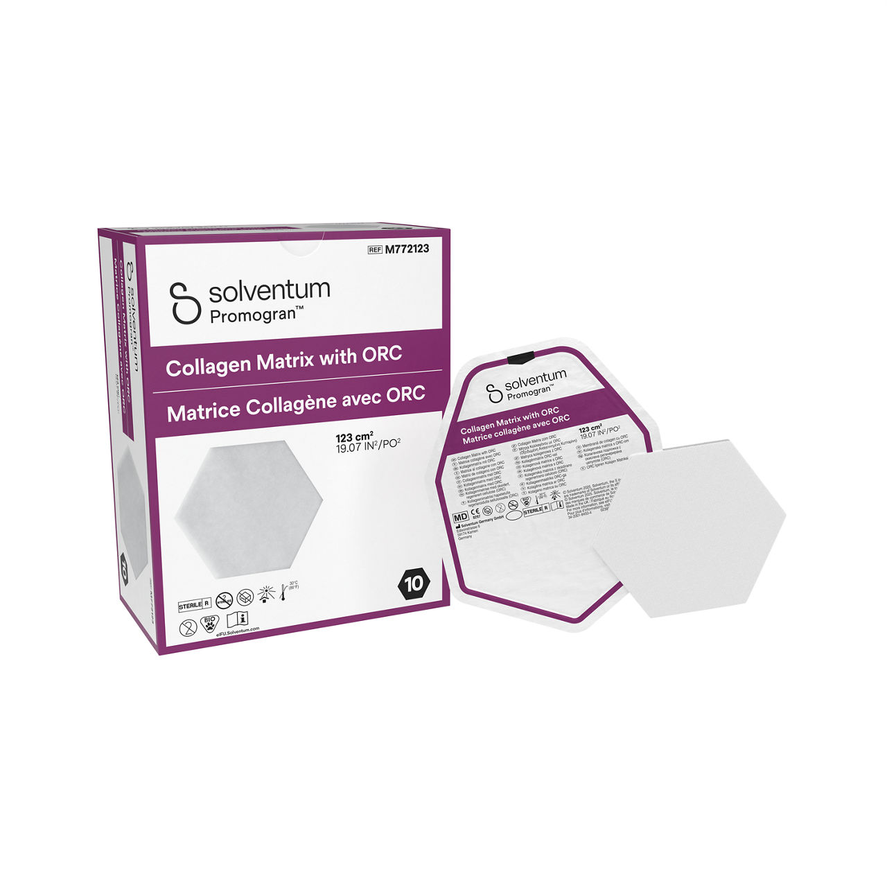 Solventum™ Promogran™ Collagen matrix with ORC, M772123, 123 cm² (19.07 in²), 10/CAR