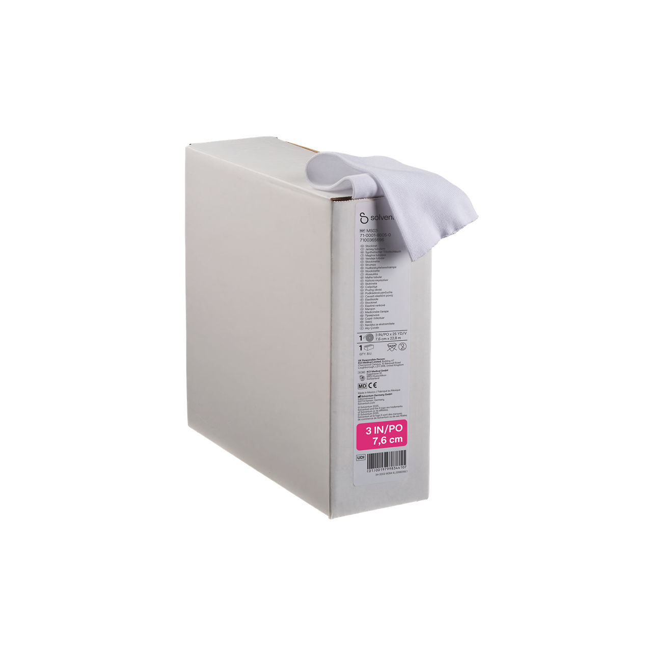 Solventum™ Synthetic Cast Stockinet, MS03 - Front, Left, In Packaging (1L1)