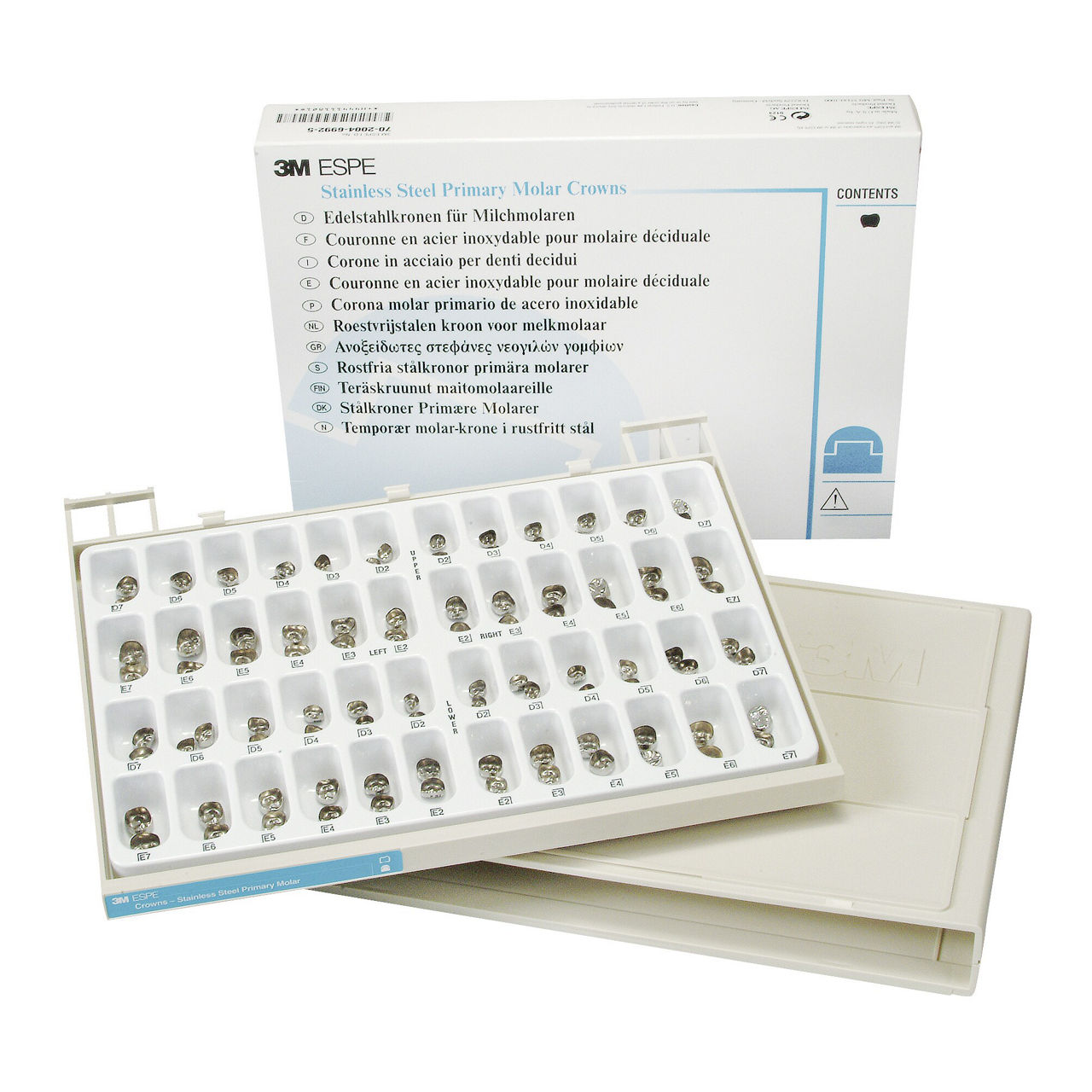 3M™ ESPE™ Stainless Steel Primary Molar Crowns, ND-48, Kit