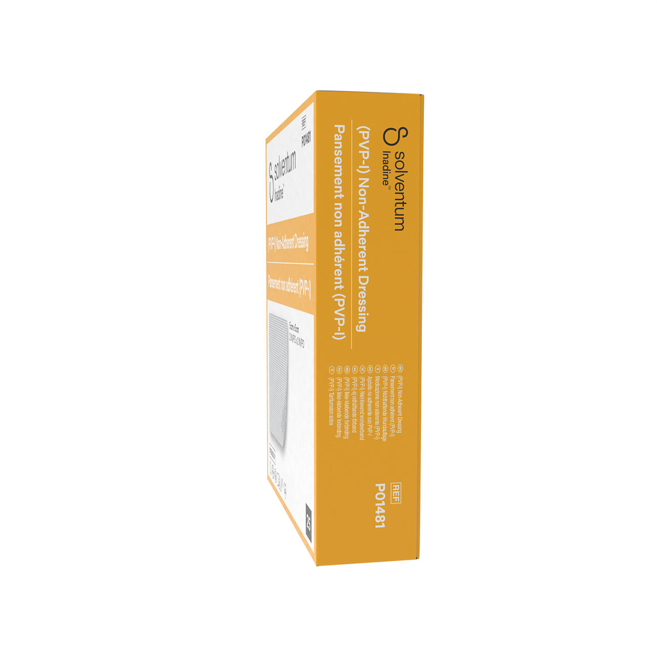 Solventum™ Inadine™ (PVP-I) Non-Adherent Dressing, P01481 - Left, Center, In Packaging (2C1)