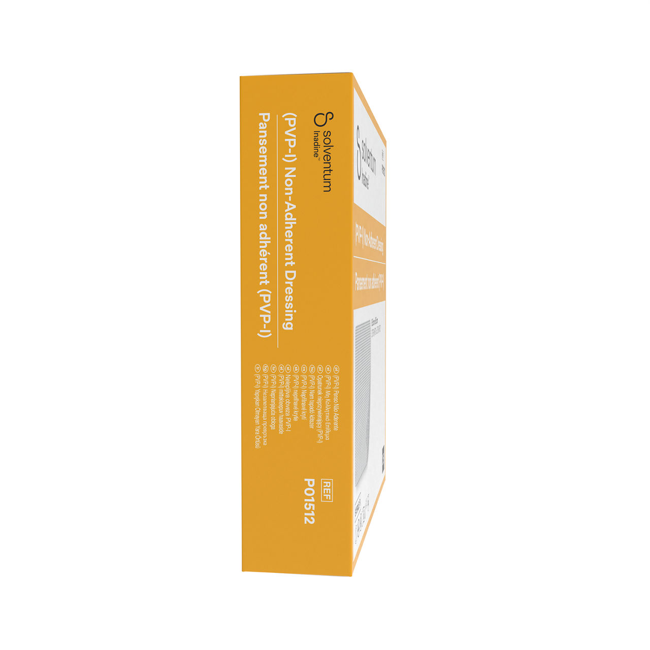 Solventum™ Inadine™ (PVP-I) Non-Adherent Dressing, P01512 -Right, Center, In Packaging (8C1)