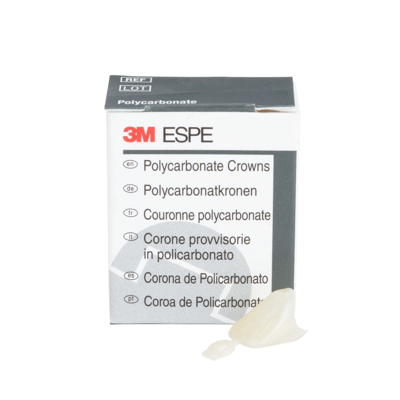 3M™ Polycarbonate Crowns, 103, Upper Left Central, 5 Crowns