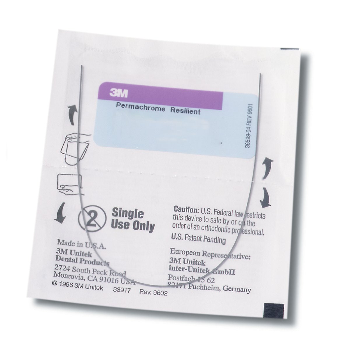 3M Unitek Permachrome Resilient Stainless Steel Archwire