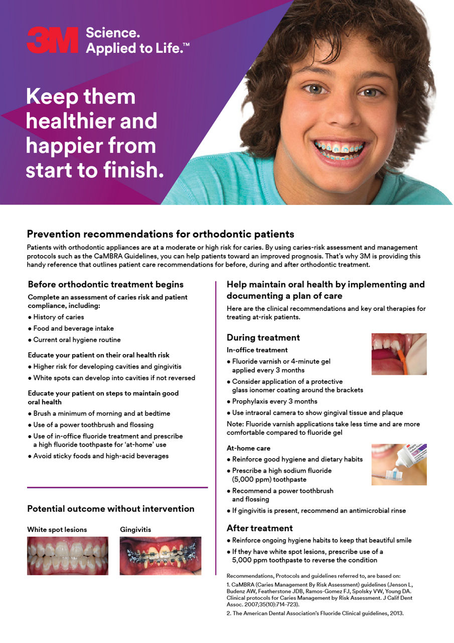 Prevention Recommendations for Orthodontic Patients