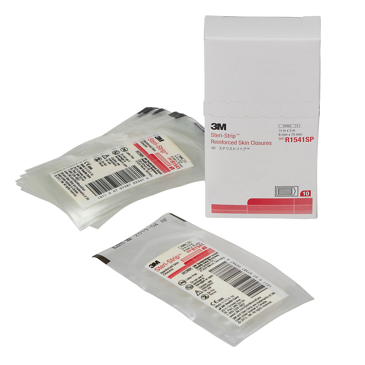 3M™ ステリストリップ™ スタンダード スキンクロージャー R1541SP, 6 mm x 75mm, 3 本/袋, 10 袋/箱, 5箱/ケース