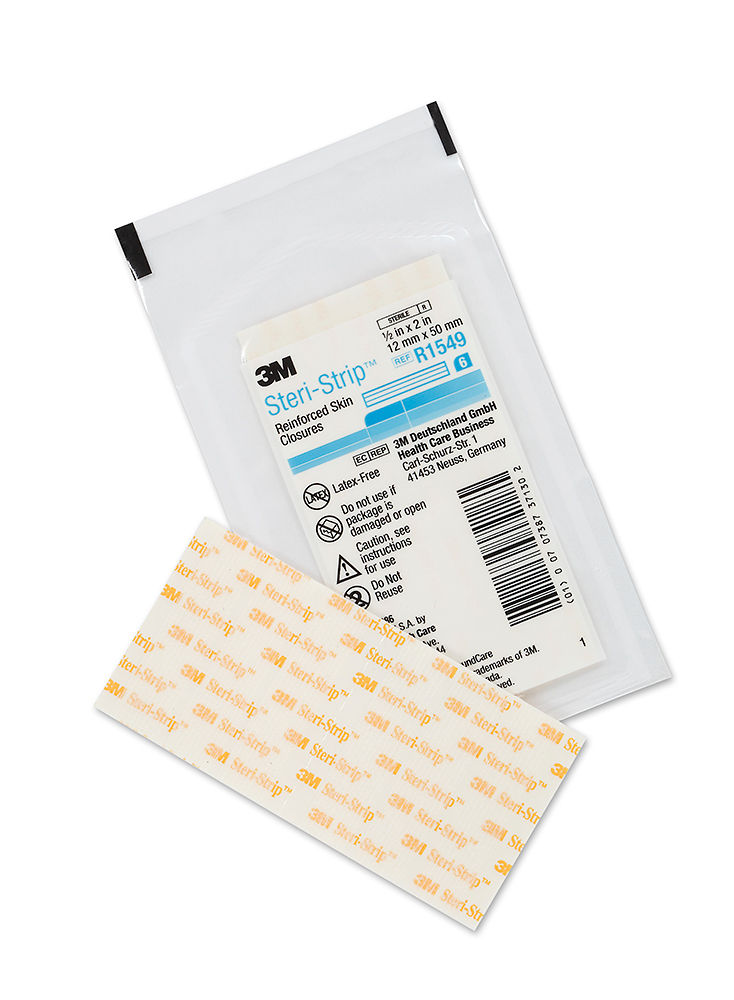 3M™ Steri-Strip™ Reinforced Adhesive Skin Closures, R1549, 1/2 in x 2 in(12 mm x 50 mm), 50 Bag/Carton, 4 Carton/Case