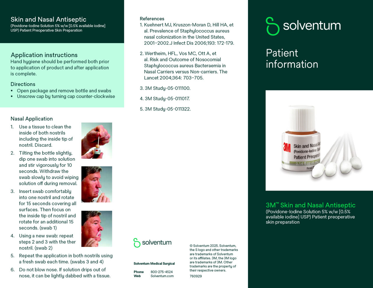 Skin and Nasal Antiseptic Trifold Brochure