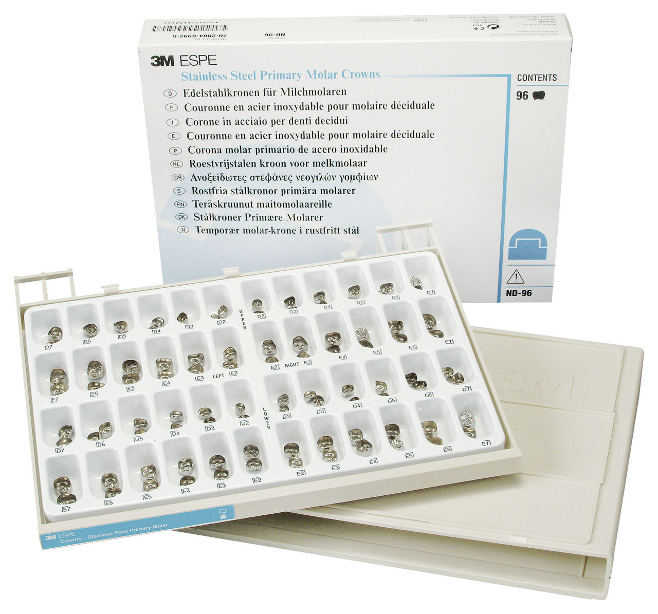 3M™ ESPE™ Stainless Steel Primary Molar Crowns, ND-48, Kit