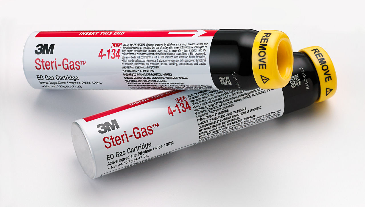 3M™ Steri-Gas™ EO Cartridges Model, 4-134, 127G/Canister, 12Each/Carton, 8 Carton/Case