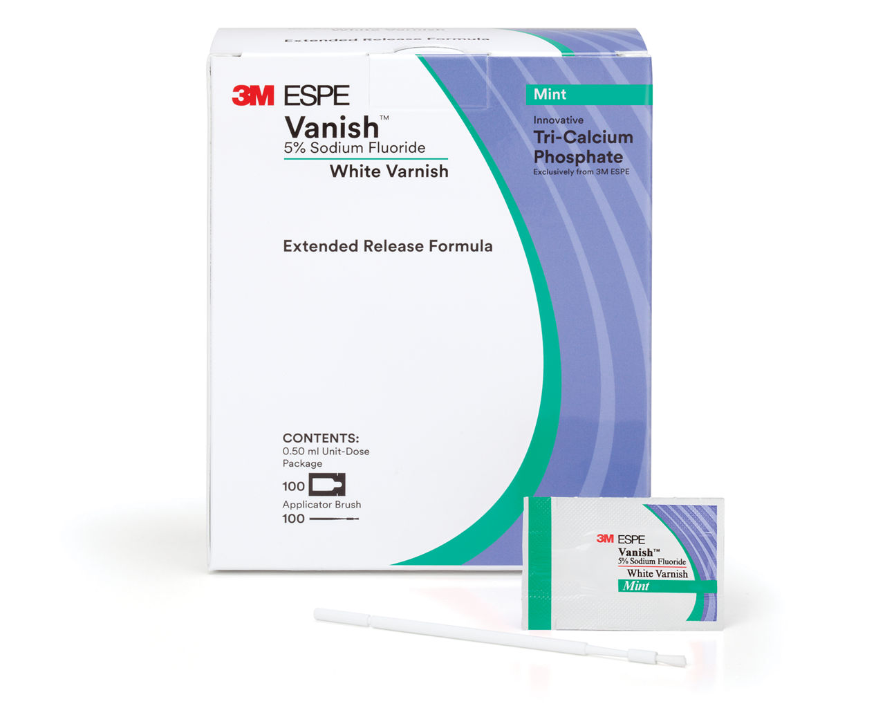 3M™ Vanish™ 5% Sodium Fluoride White Varnish, 12151M, Mint Flavor, 0.5mL/Dose, 1000 Doses/Pack