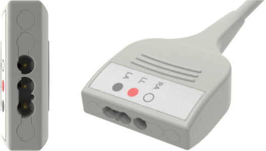 ECG Monitoring Cable, YMC3PN8, 3-Lead, AAMI 8-pin monitor to 3MUniversal Yoke, 1 EA