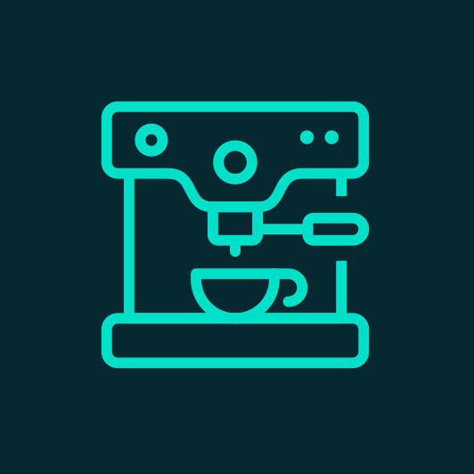 Icon showing a espresso machine for blending