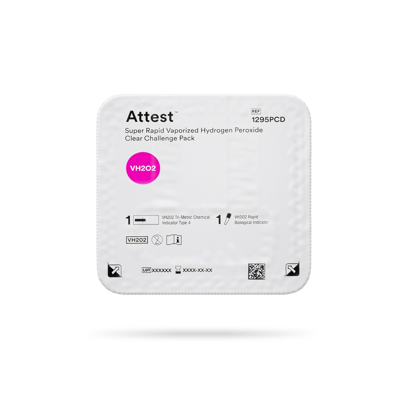 Attest Super Rapid Vaporized Hydrogen Peroxide Clear Challenge Pack, 1295PCD straight product render on white background