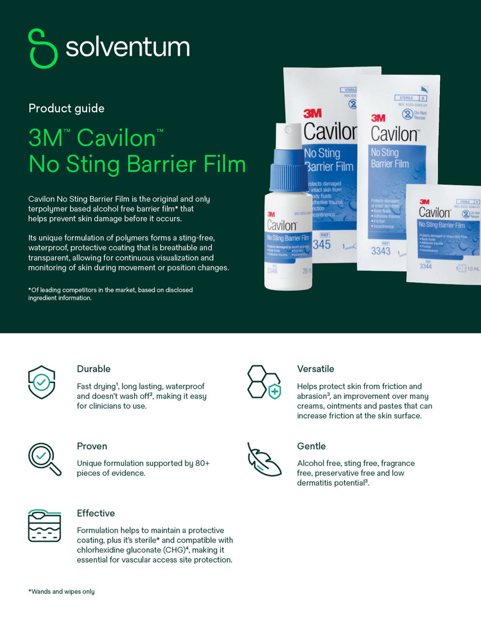 Cavilon No Sting barrier film skin protection IV sites brochure cover preview