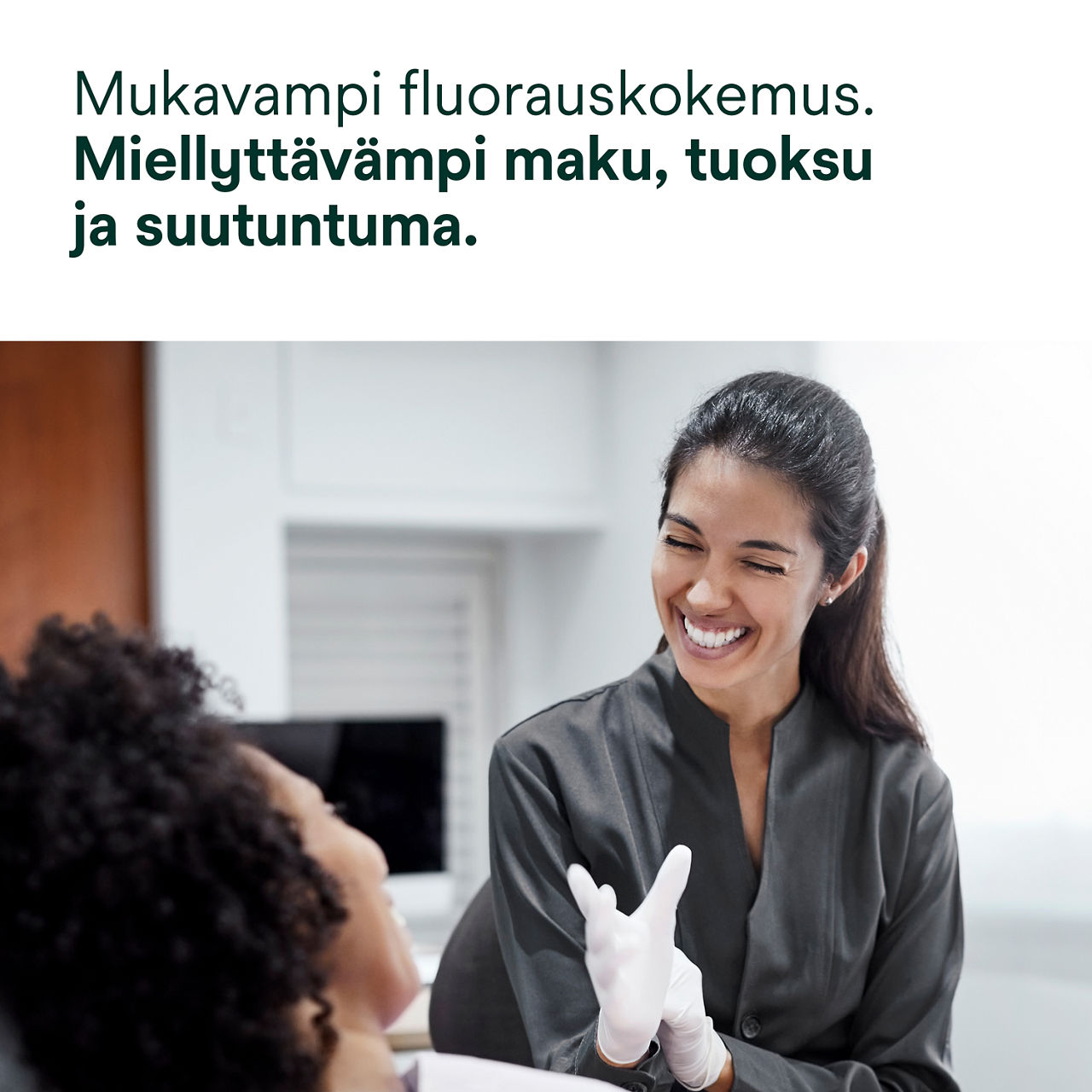 Clinpro Clear Fluorikäsittely: Miellyttävämpi kokemus fluorista parannetulla tuoksulla ja maulla