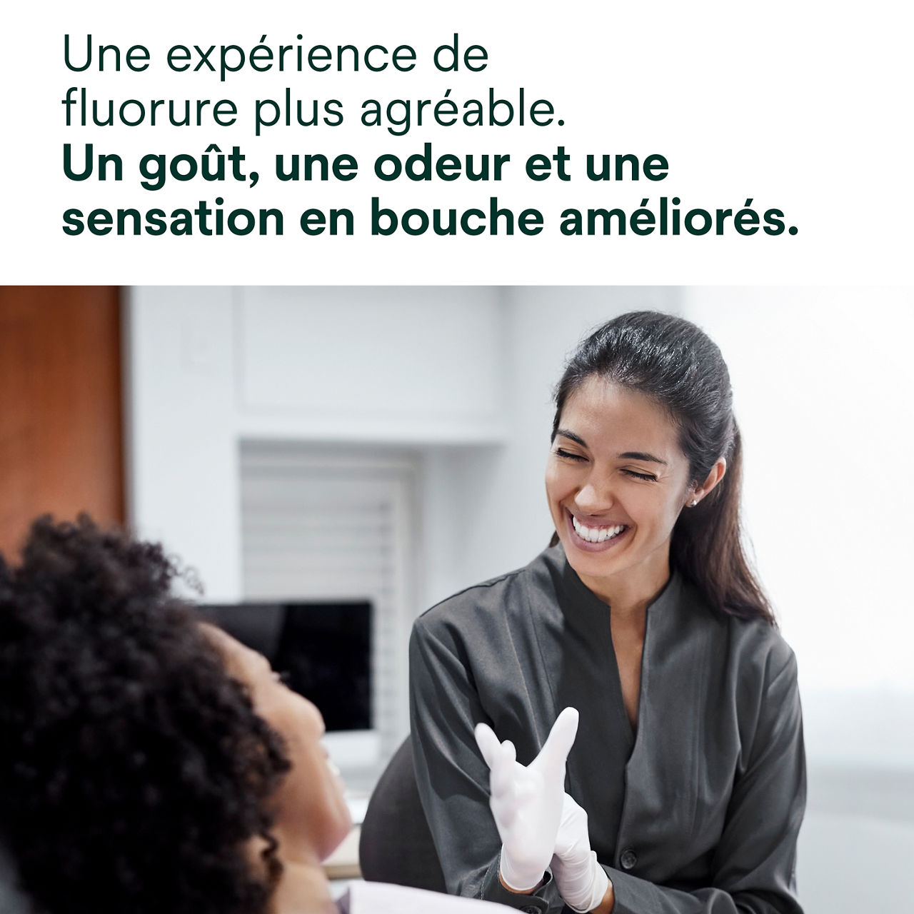 Clinpro Clear Traitement au fluorure : Une expérience de fluorure plus confortable, avec une odeur et un goût améliorés.