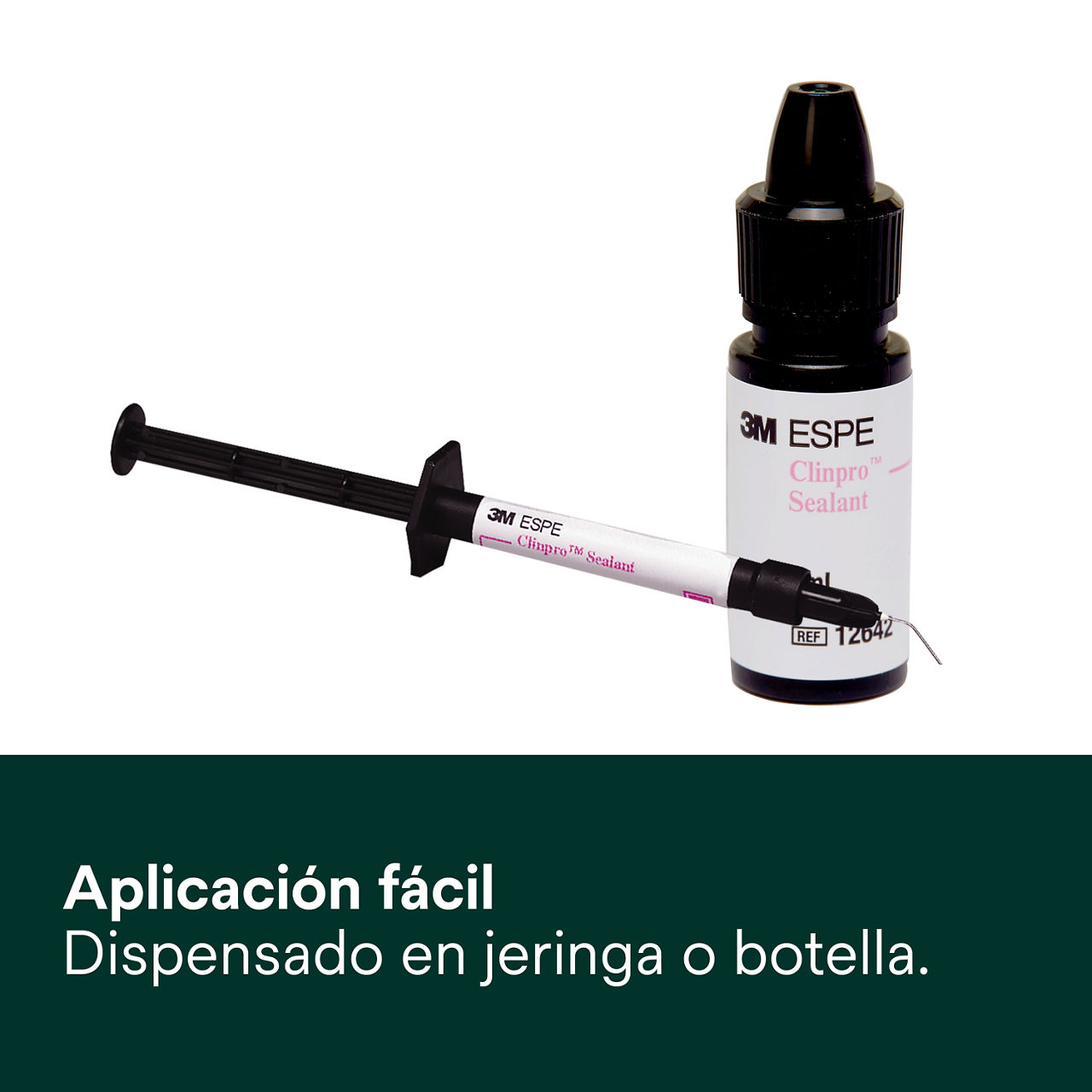 (1) Clinpro Sellante: Aplicación fácil con dispensador de jeringa o botella.
