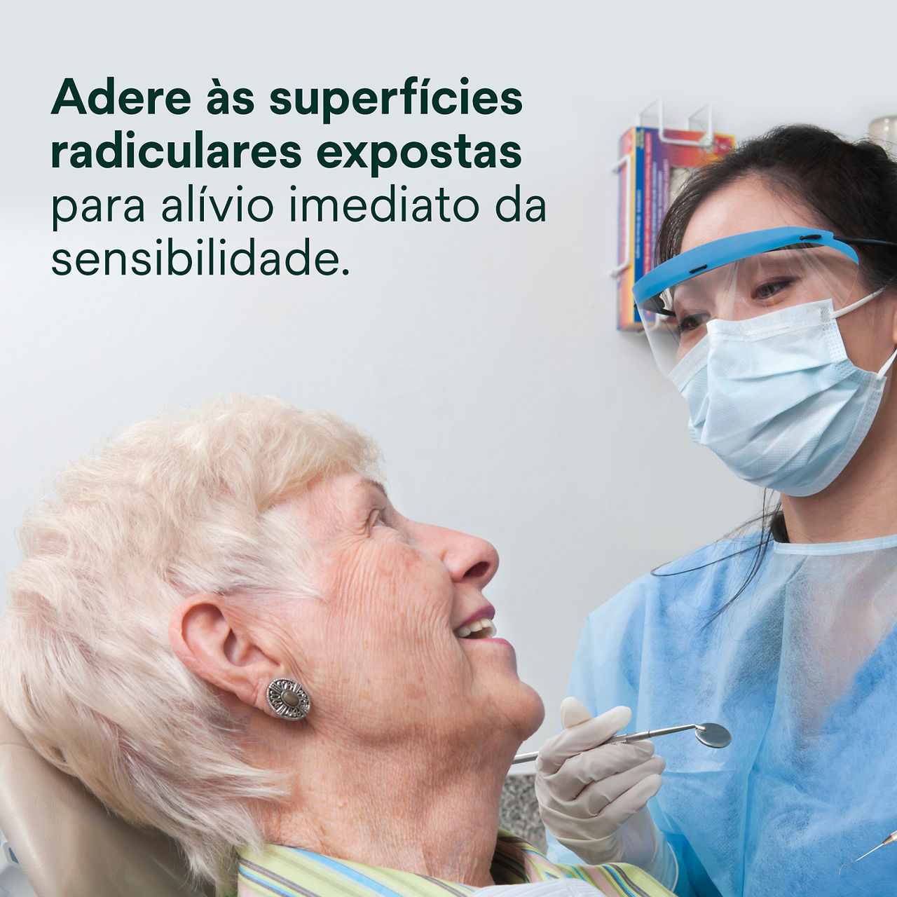 (1) Clinpro XT Verniz: adere às superfícies radiculares expostas para alívio imediato da sensibilidade