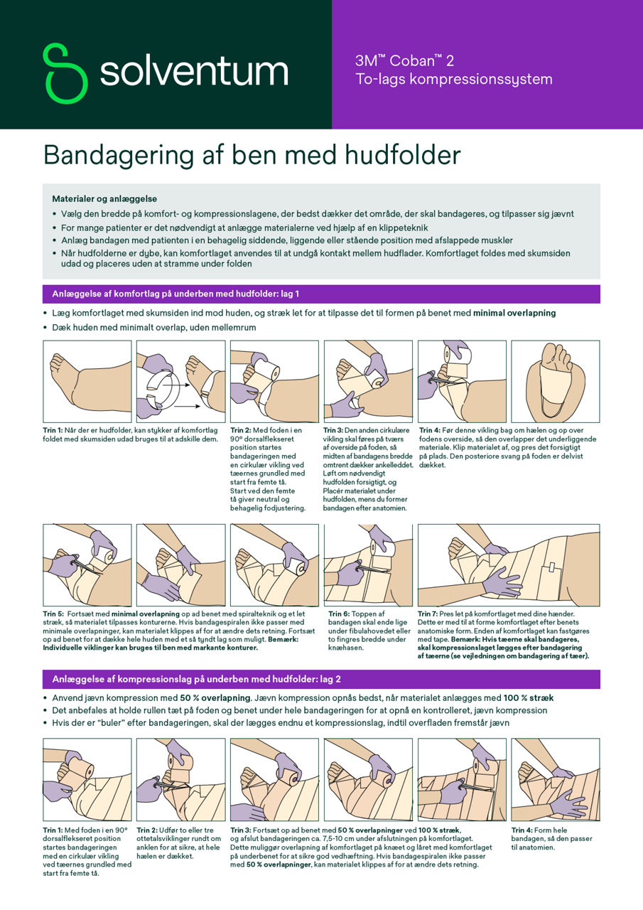 Coban™ 2 Bandagering af ben med hudfolder