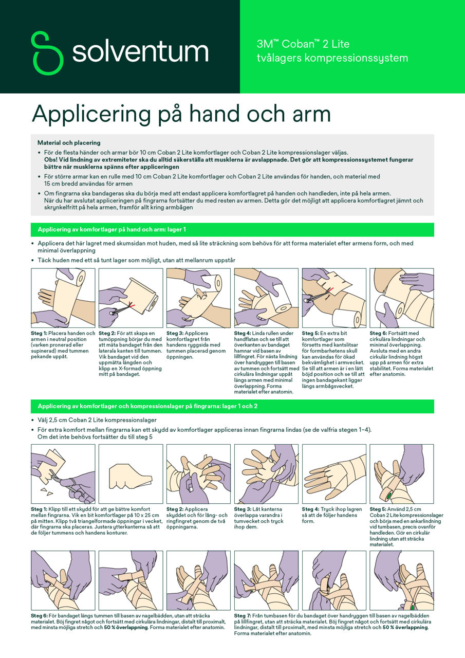 Coban™ 2 Applicering på hand och arm
