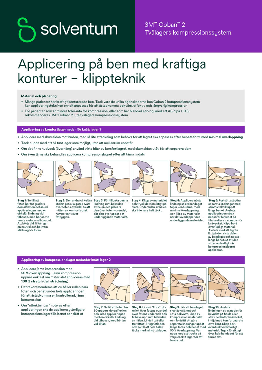 Coban™ 2 Applicering på ben med kraftigakonturer – klippteknik