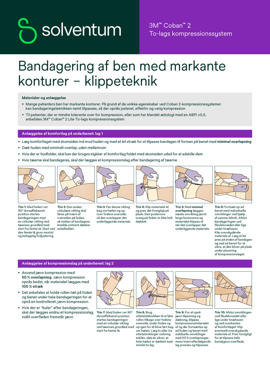 Coban™ 2 Bandagering af ben med markante konturer – klippeteknik