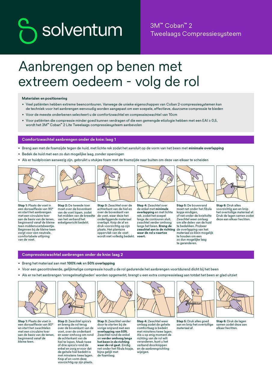 Coban™ 2 Aanbrengen op benen met extreem oedeem - volg de rol
