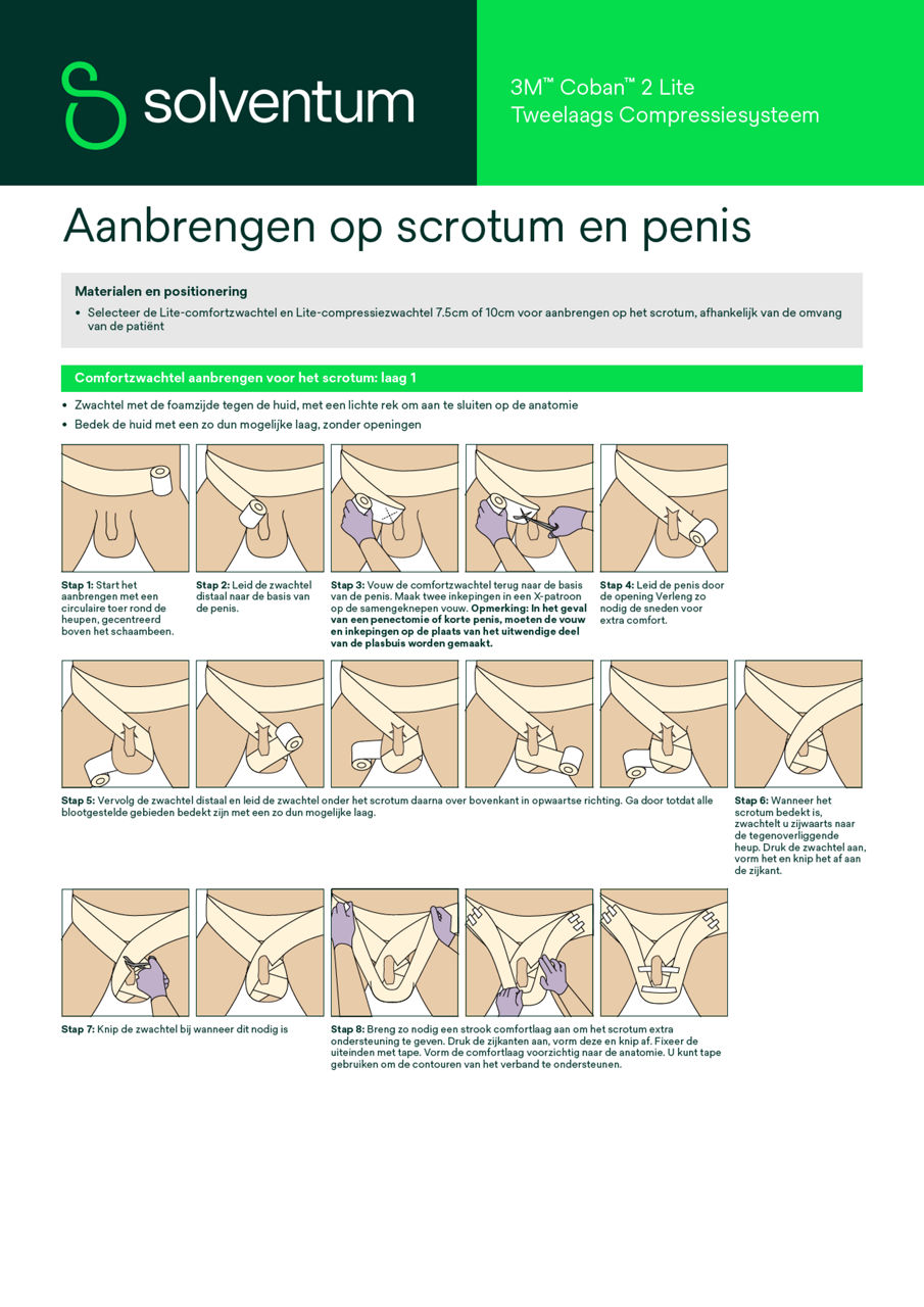 Coban™ 2 Aanbrengen op scrotum en penis