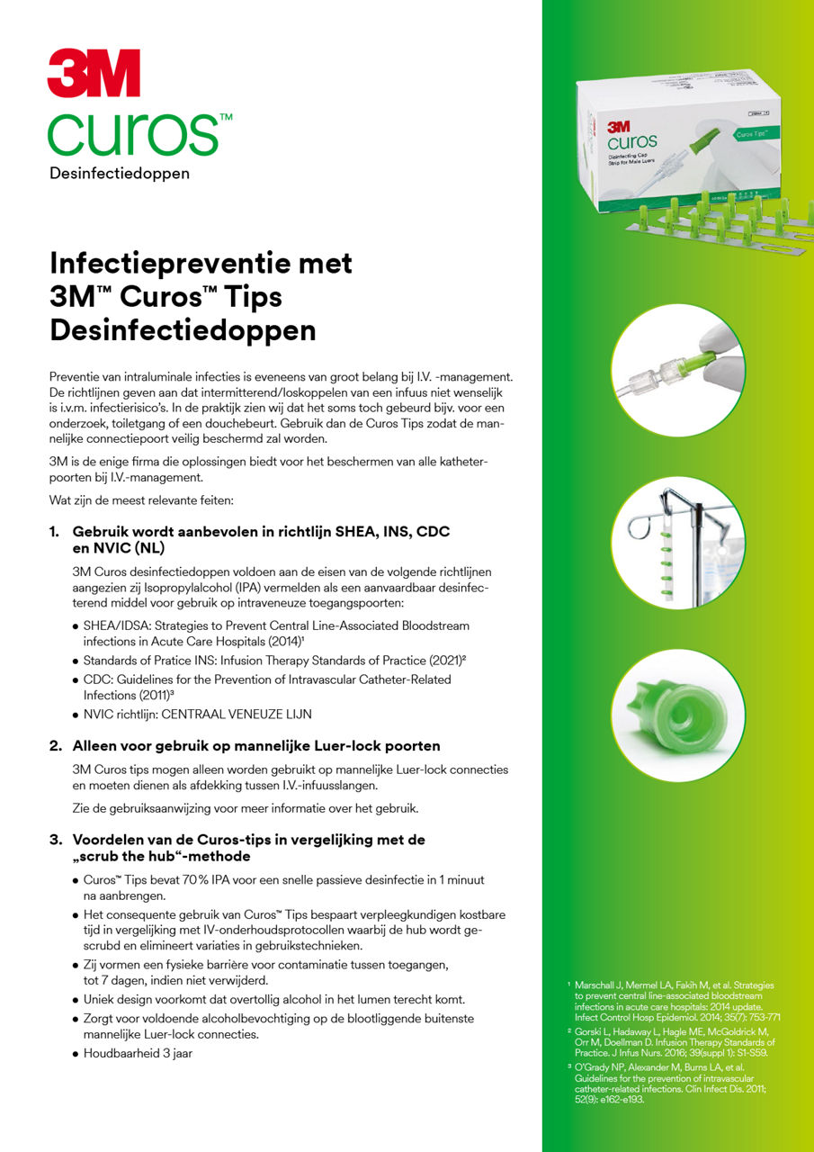 3M™ Curos™ Tips Infectiebescherming Flyer BENE-nl