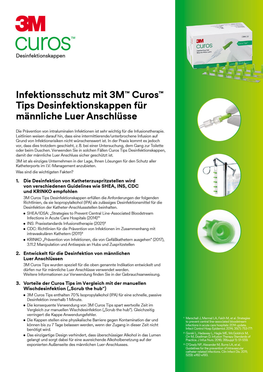 3M™ Curos™ Tips Infektionsschutz Flyer DACH-de