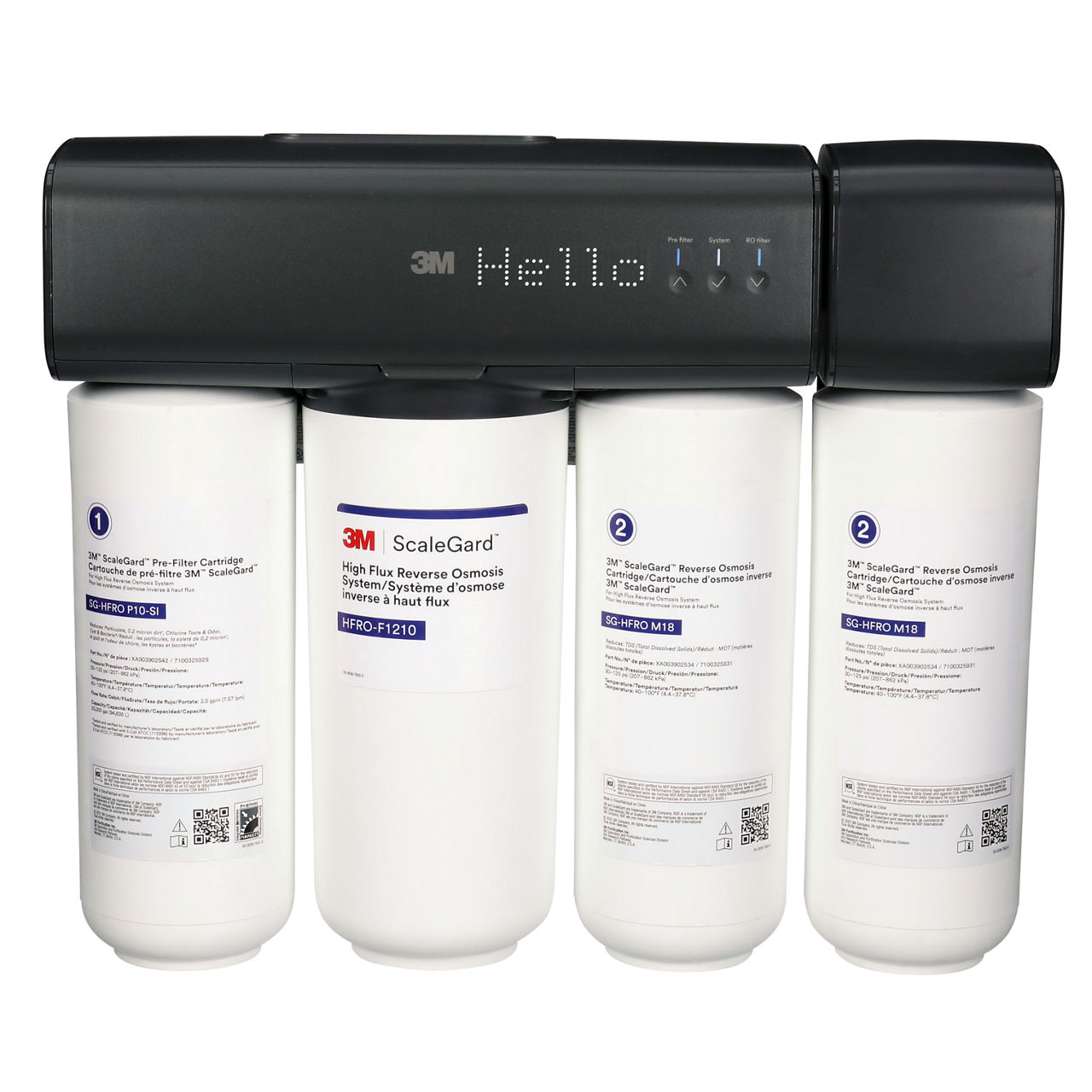 3M™ ScaleGard™ HFRO Reverse Osmosis System, HFRO-F1210, with Pre-filter and Membrane, Twin, 4500 lpd, EU Plug C, 1/Case