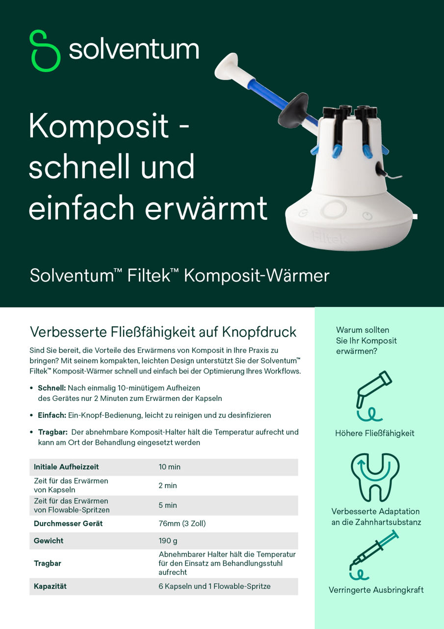 Solventum™ Filtek™ Komposit-Wärmer Eigenschaften und Vorteile