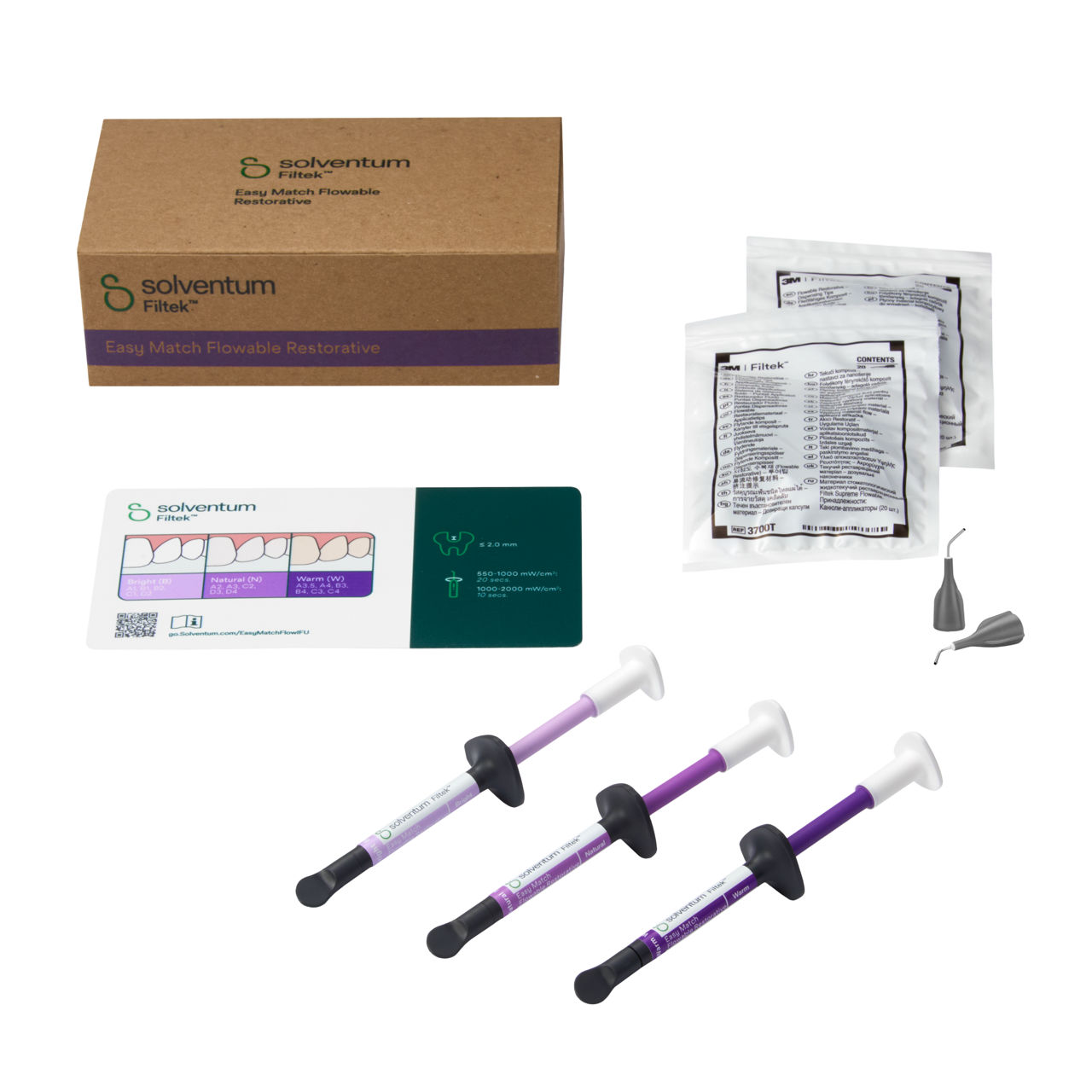 Solventum™ Filtek™ Easy Match Flowable Restorative Intro Kit, 6325K, 2g, Syringe, 3/KT, 12/CS
