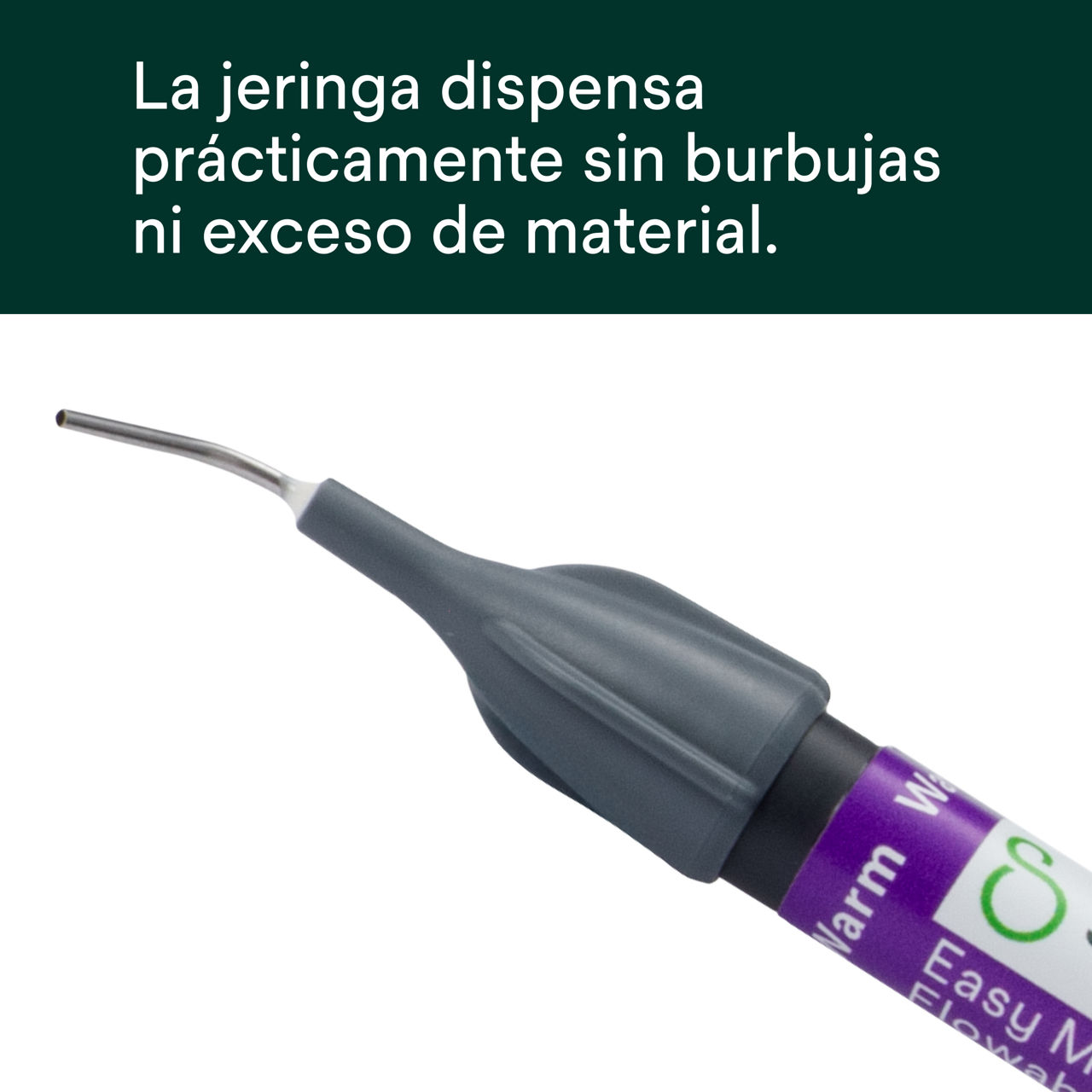 (3) Filtek™ Easy Match Flowable - La jeringa dispensa prácticamente