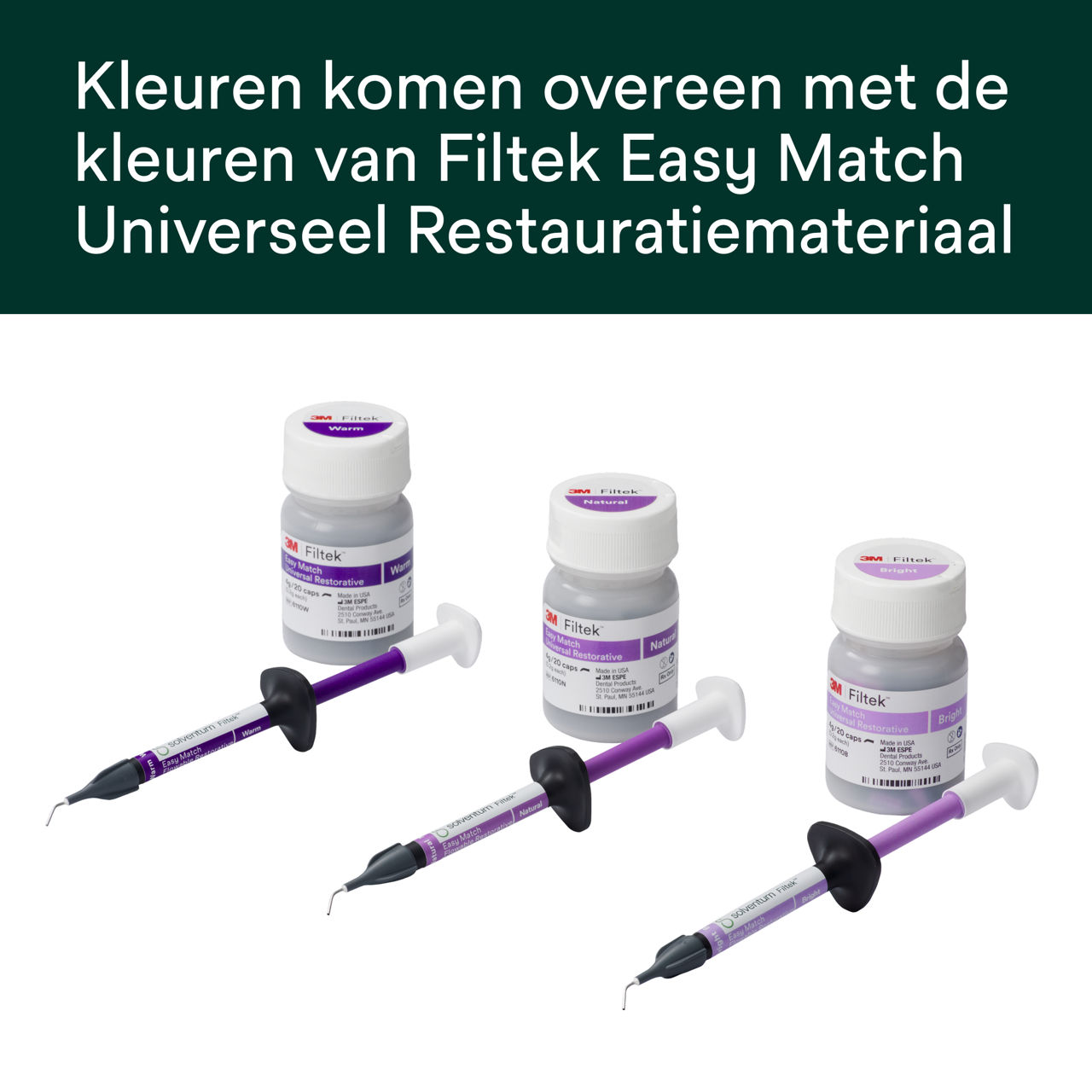 (2) Filtek™ Easy Match Flowable - Kleuren komen overeen