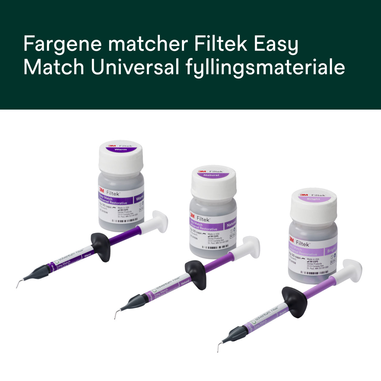 (2) Filtek™ Easy Match Flowable - Fargene matcher