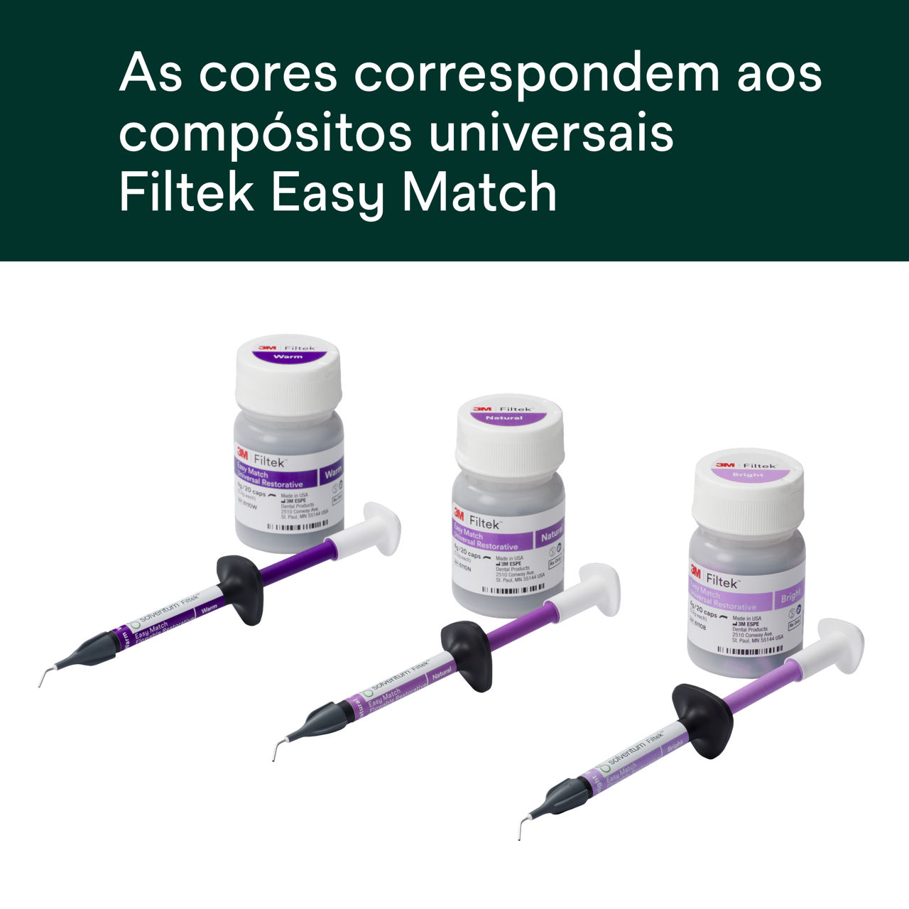 (2) Filtek™ Easy Match Flowable -Os cores correspondem