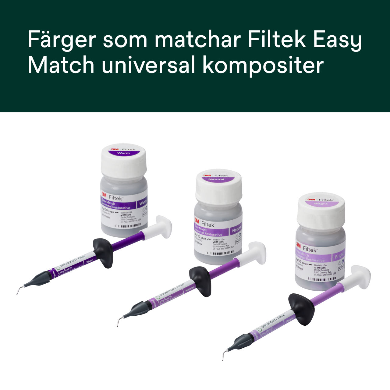(2) Filtek™ Easy Match Flowable - Färger som matchar