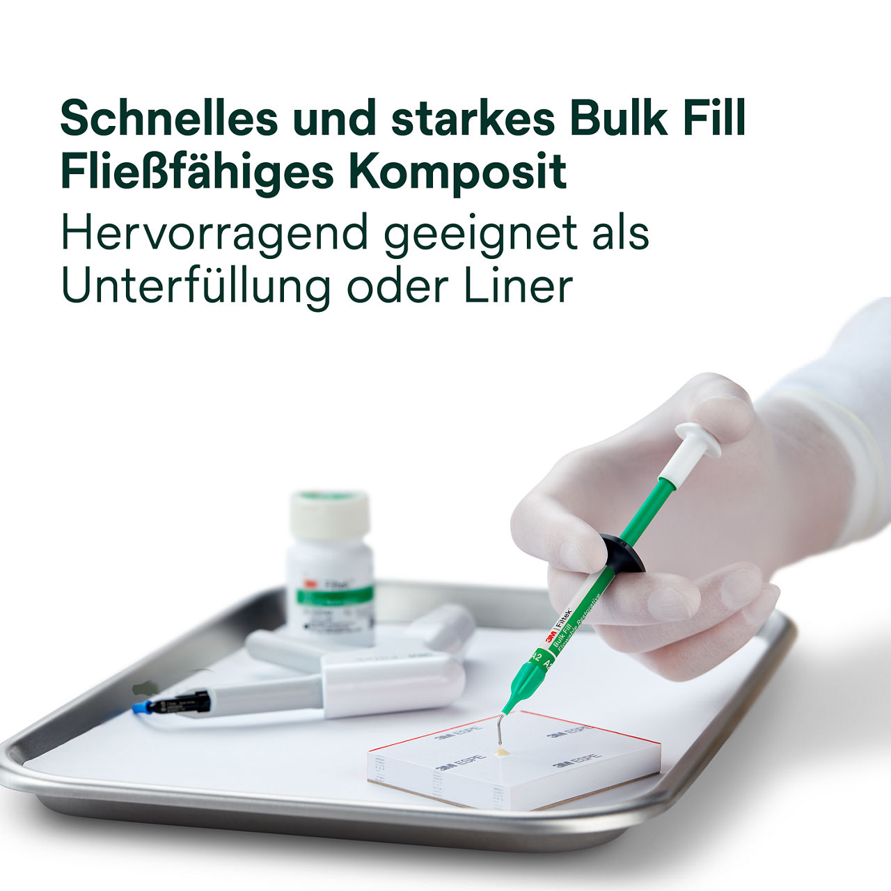 1- Filtek Bulk Fill Flowable Syringe: Schnelles und starkes Bulk Fill Fließfähiges Komposit
