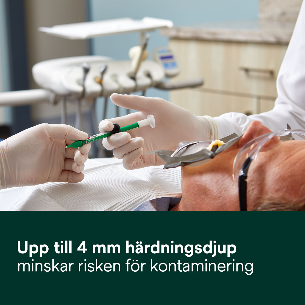 4- Filtek™ Bulk Fill Flowable Syringe: Upp till 4 mm härdningsdjup –