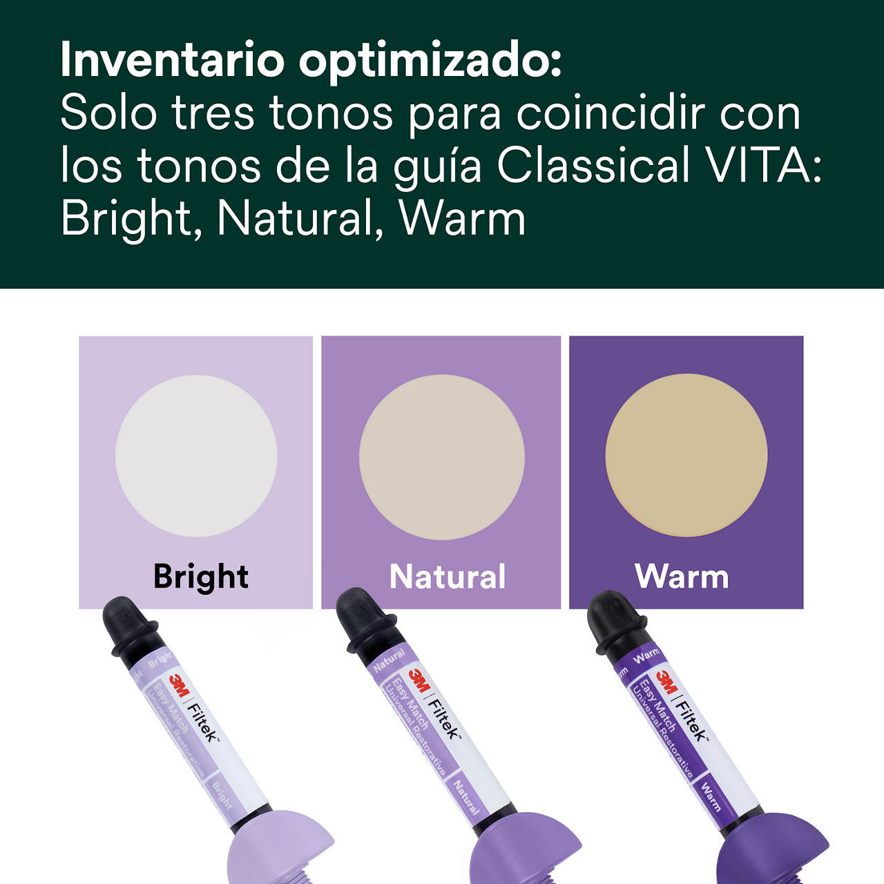(1) Filtek™ Easy Match Universal Restorative Inventario reducido jeringas Bplus 5