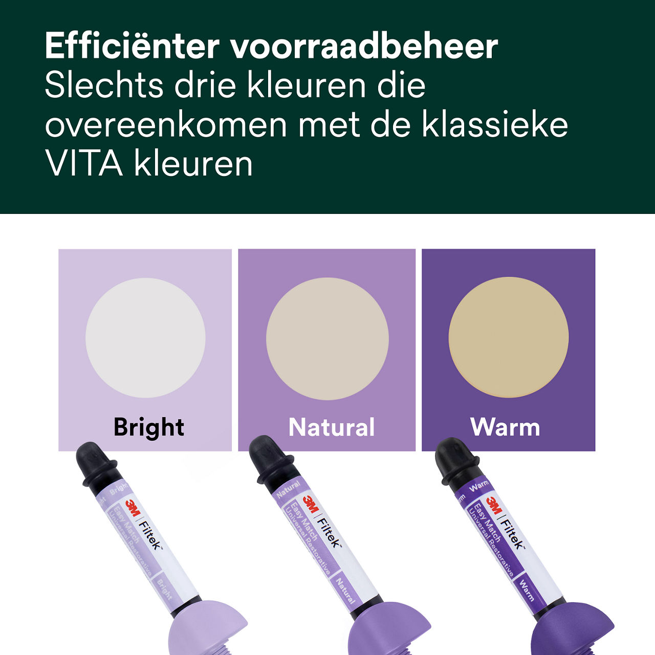 (1) Filtek™ Easy Match Universal Restorative Efficiënter voorraadbeheer Spuitjes Bplus 5