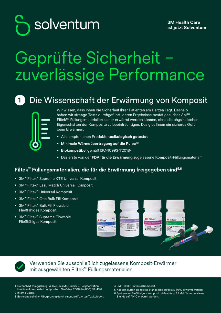 Sichere Erwärmung von Filtek™ Füllungsmaterialien