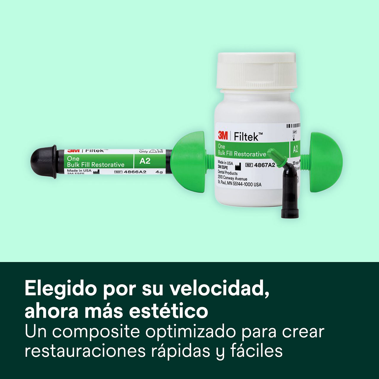 1- Filtek One Bulk Fill: Elegido por su velocidad, ahora más estético.