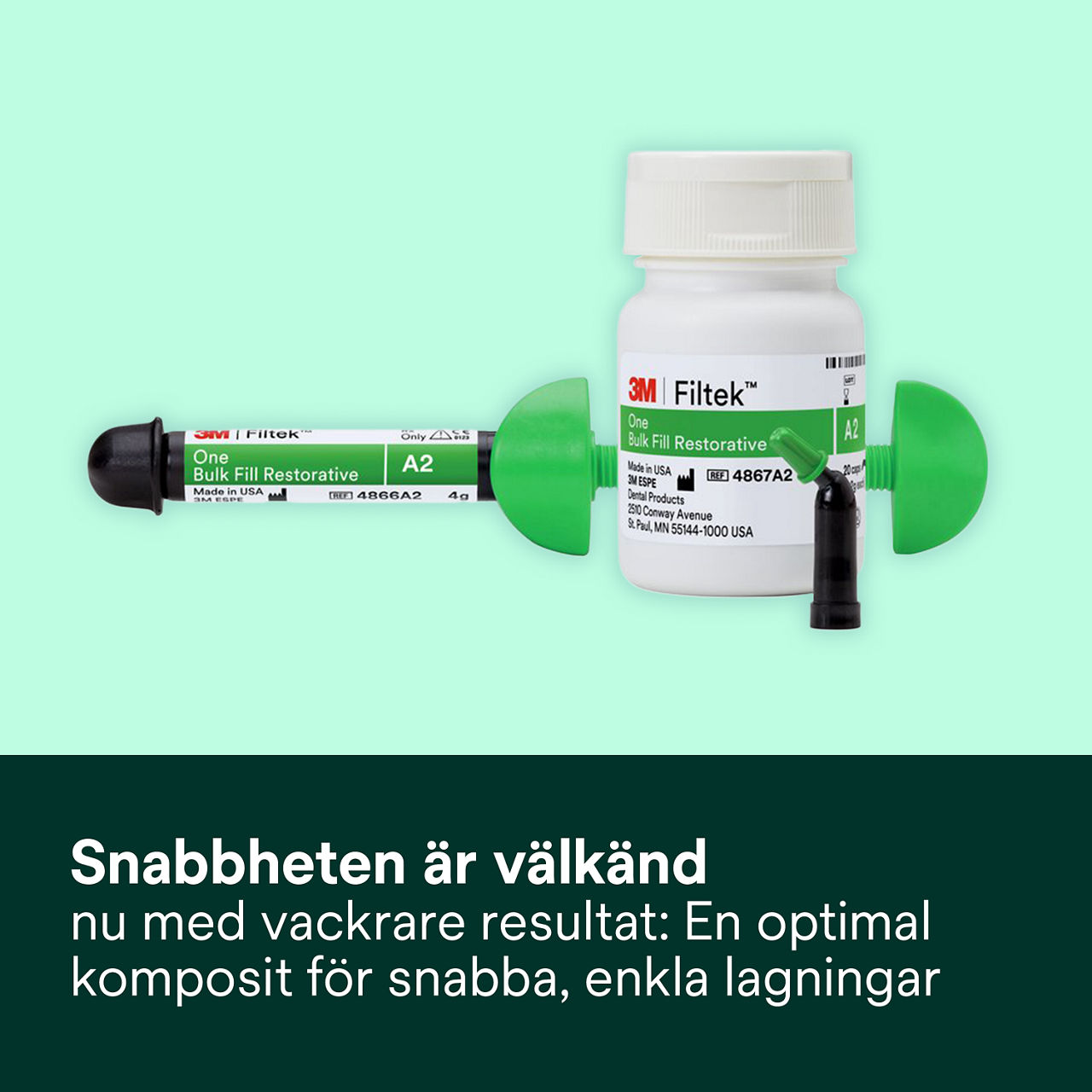 1- Filtek™ One Bulk Fill: Snabbheten är välkänd –