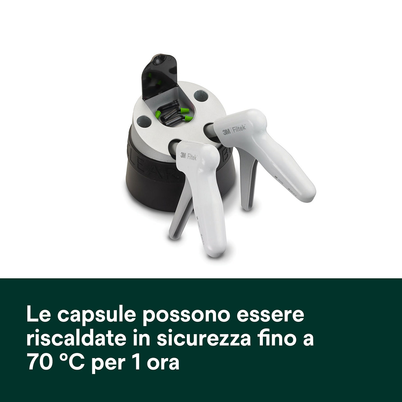 5- Filtek One Bulk Fill: Le capsule possono essere riscaldate in sicurezza fino a 70 ºC per 1 ora