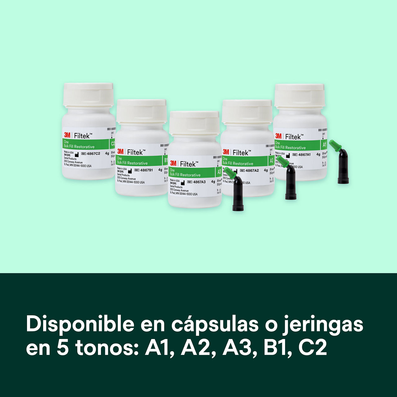 6- Filtek One Bulk Fill: Disponible en cápsulas o jeringas