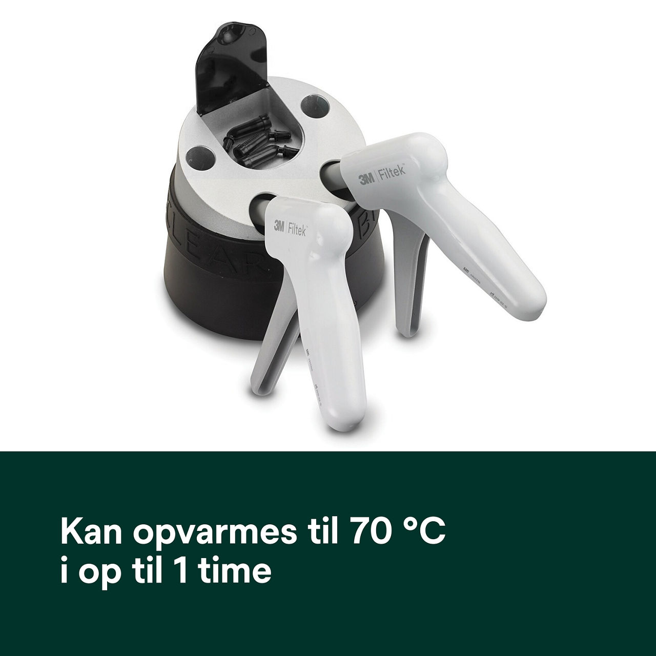 3- Filtek Supreme Flowable Capsule: Kan opvarmes til 70 °C i op til 1 time