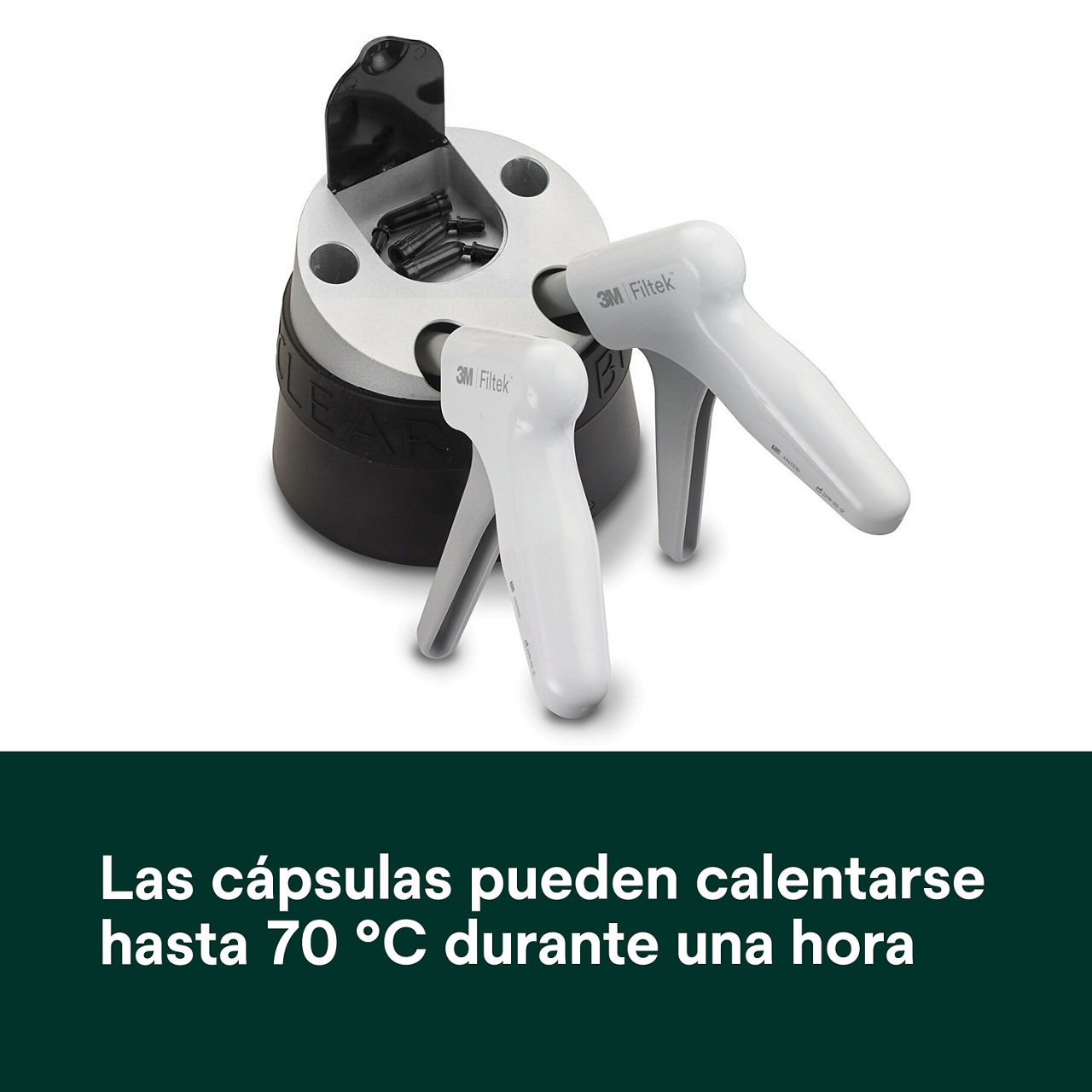 3- Filtek Supreme Flowable Capsule: Las cápsulas pueden calentarse hasta 70 °C durante una hora